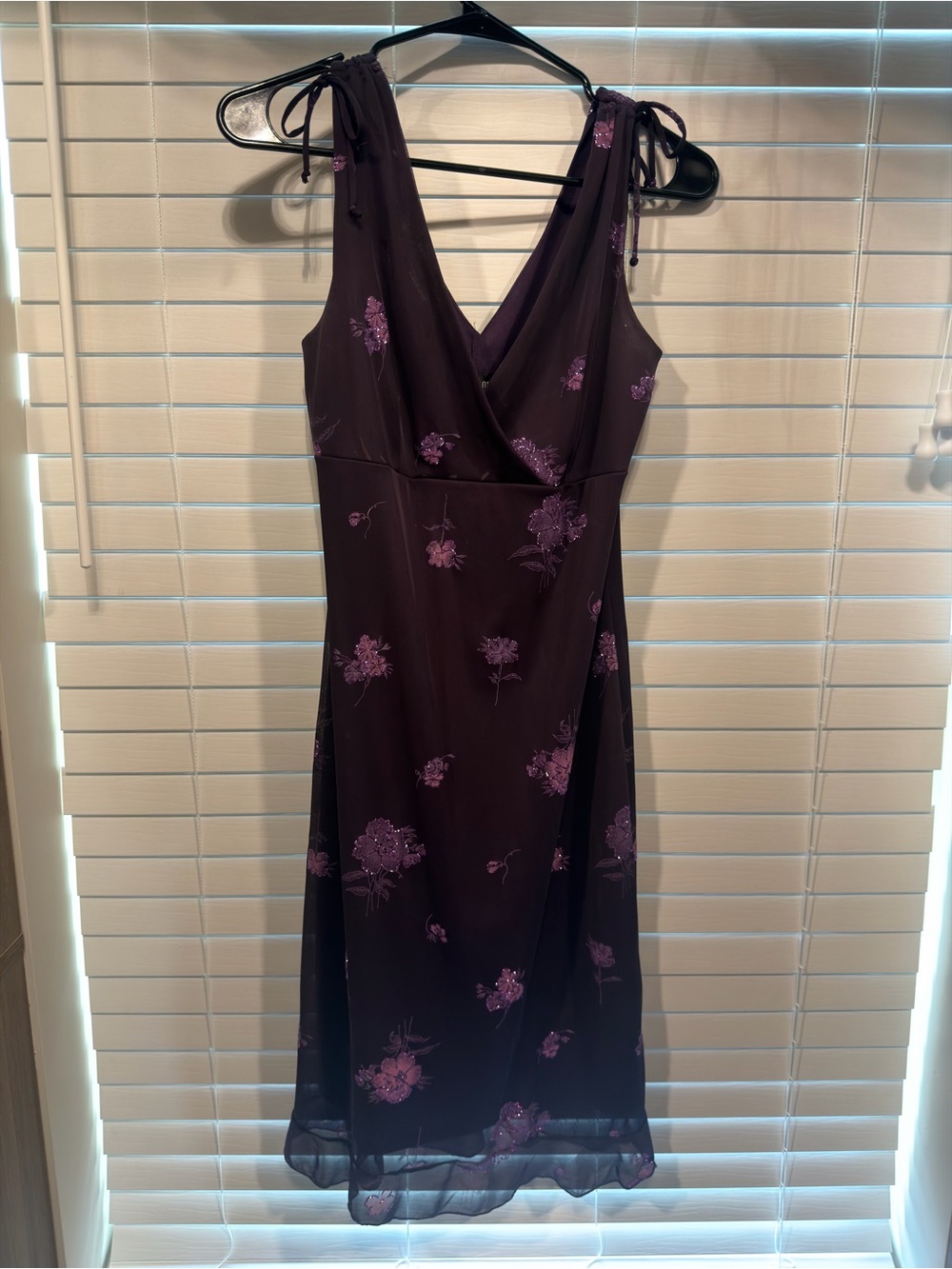 Byer Too vintage glitter purple Floral Dress